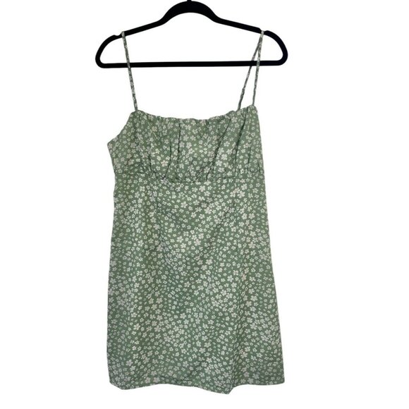 NWT Princess Polly Floral Tally Mini Dress Green Size 12 Adjustable Straps Lined - Picture 2 of 8